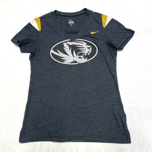 Missouri Tigers Shirt Womens Medium Gray Nike Fitted Tee College Football Ladies